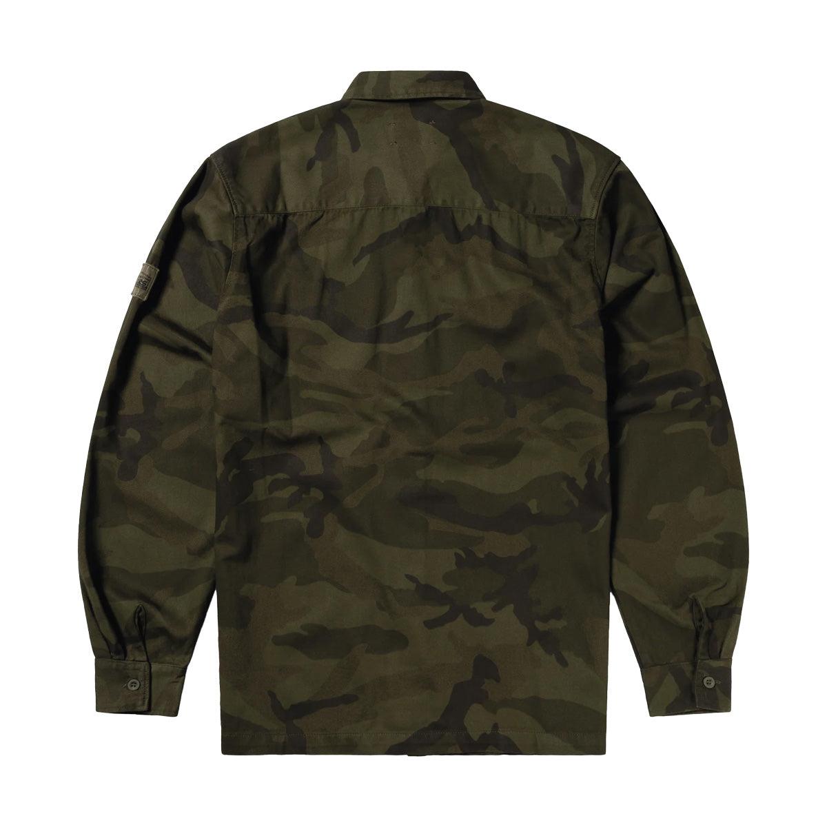 Men's Camo Twill Button-Down Shirt - Dark Olive Green Hunting & Outdoor Casual Wear
