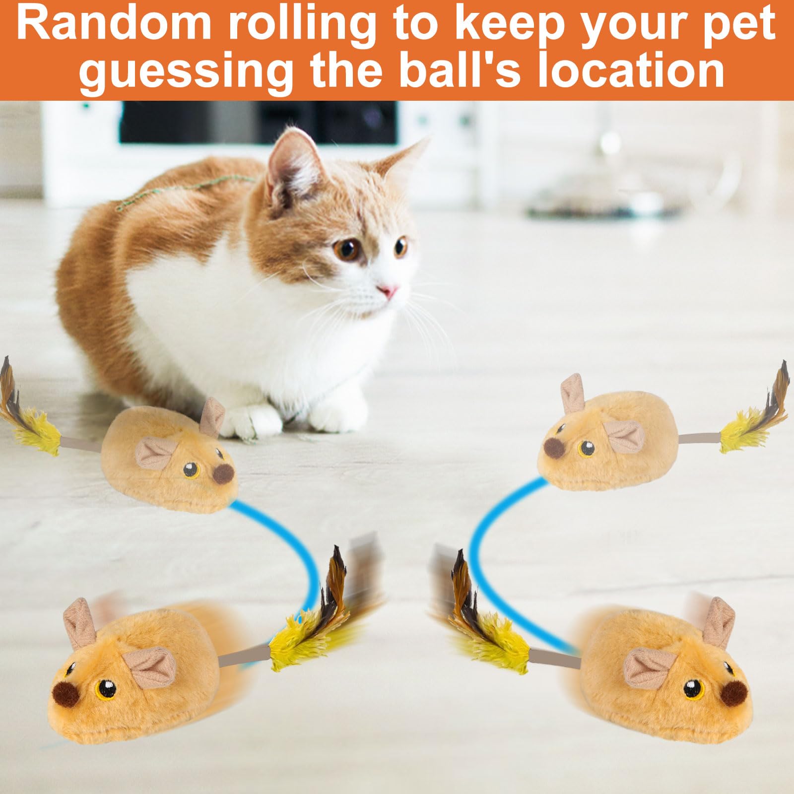 2024 New Interactive Remote Control Cat Toy - Self Moving Mouse for Indoor Cats, Squeaky Exercise Toy for Self Play & Birthday Gifts (Yellow) - Perfect for Playtime, Training & Keeping Indoor Cats Active