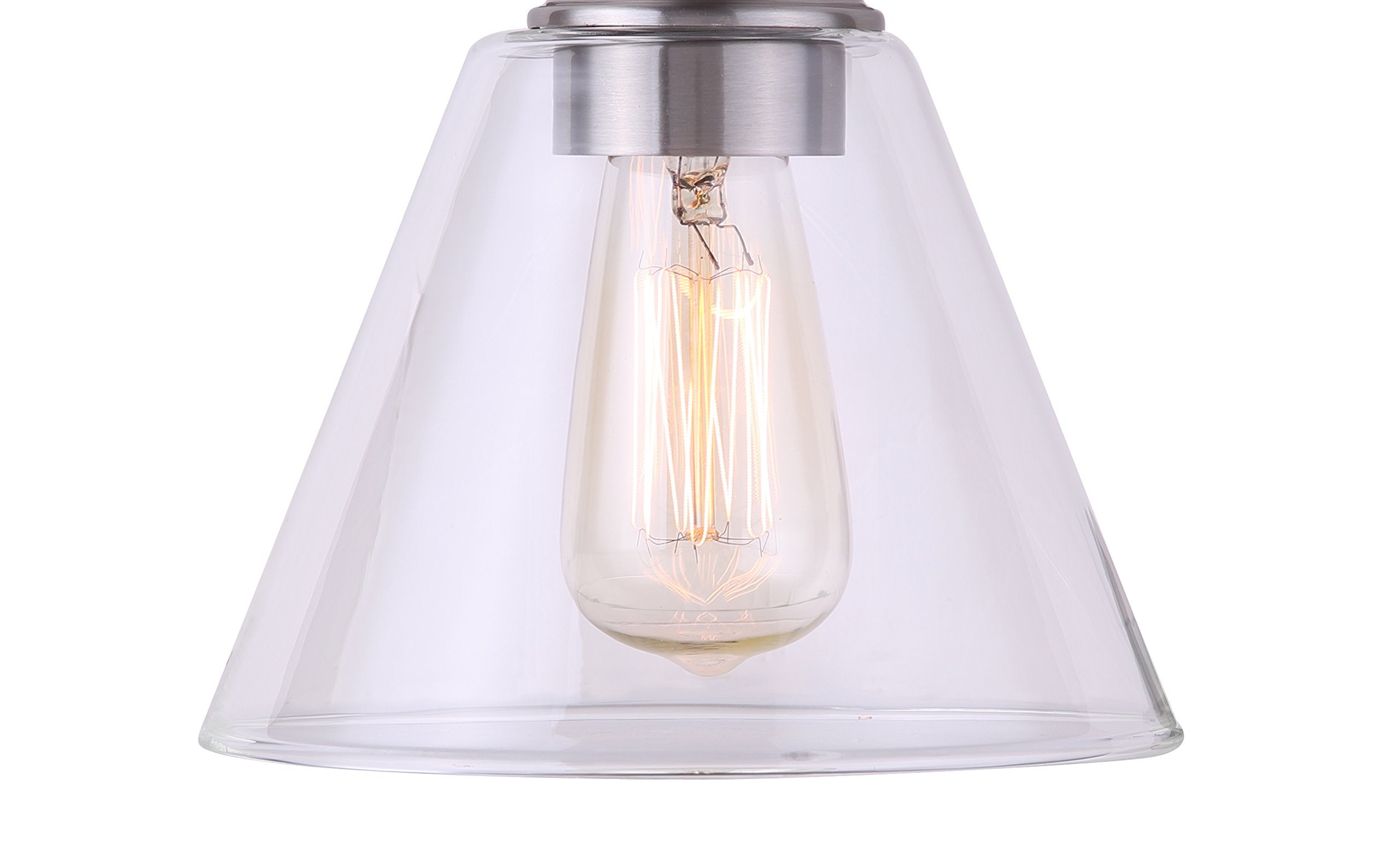 CANARM IVL628A04BN LTD Larken 4-Light Bathroom Vanity Light Fixture, Brushed Nickel Finish with Clear Glass Shades - Perfect for Bathroom, Powder Room, and Dressing Room Lighting