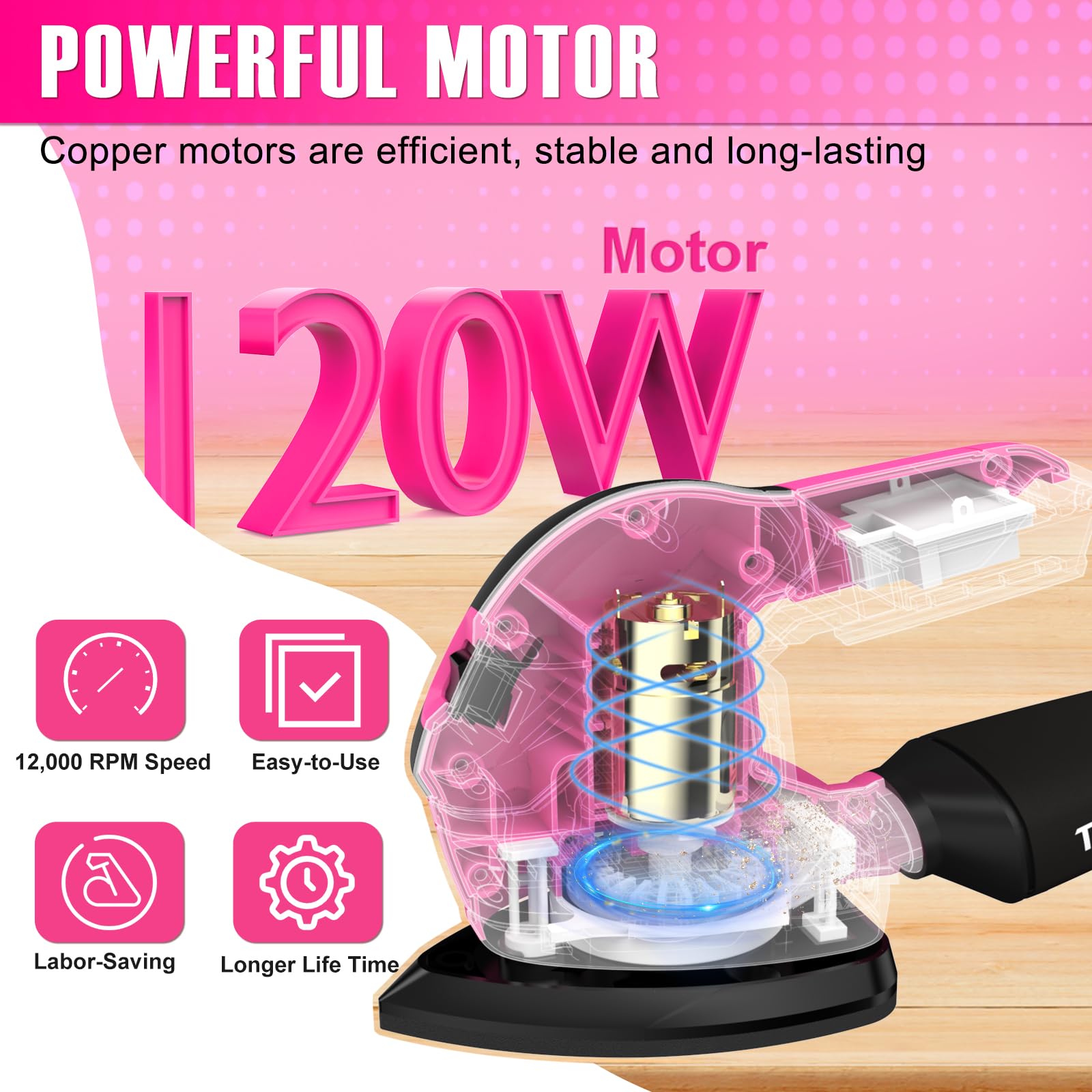 20V Cordless Detail Sander with 22Pcs Sandpaper - 12,000 RPM Electric Mouse Sander with Dust Bag, 2.0Ah Battery & Charger - Compact Palm Sander for Woodworking, Furniture Refinishing & DIY Home Projects