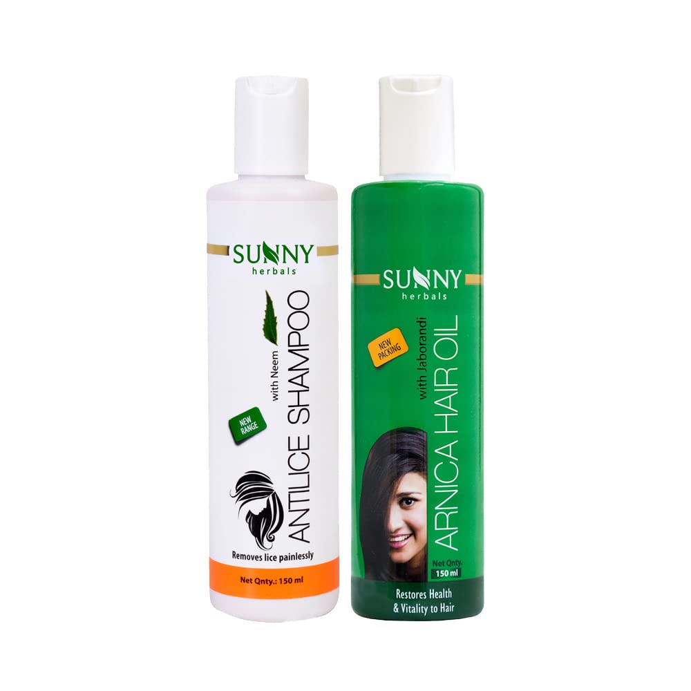 Sunny Anti Lice Shampoo & Hair Oil Combo Pack (150ml Each) - Natural Head Lice Treatment for Women & Men | Effective Lice Prevention & Scalp Care for Daily Use