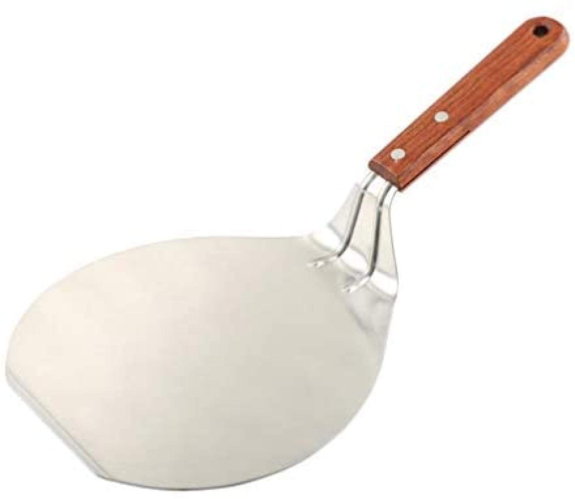 Stainless Steel Pizza Peel with Wood Handle - 32x16cm Pizza Shovel for Baking, Cake Lifter & Bread Transfer Tray - Perfect for Homemade Pizza, Baking Bread & Pastry Making