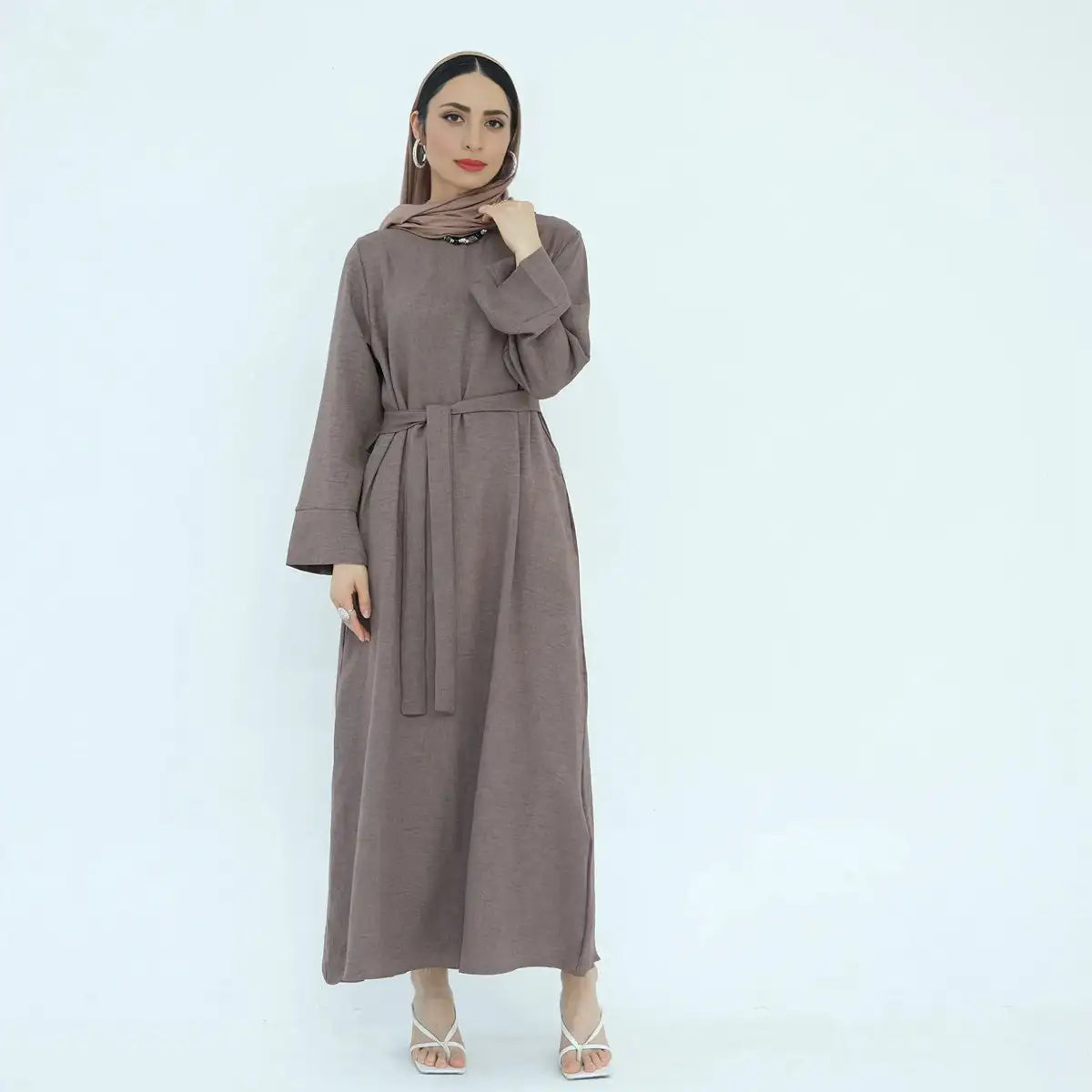 Stylish Plain Wrinkle-Resistant Abaya Dress with Pockets - Perfect for Daily Wear, Prayer & Modest Fashion
