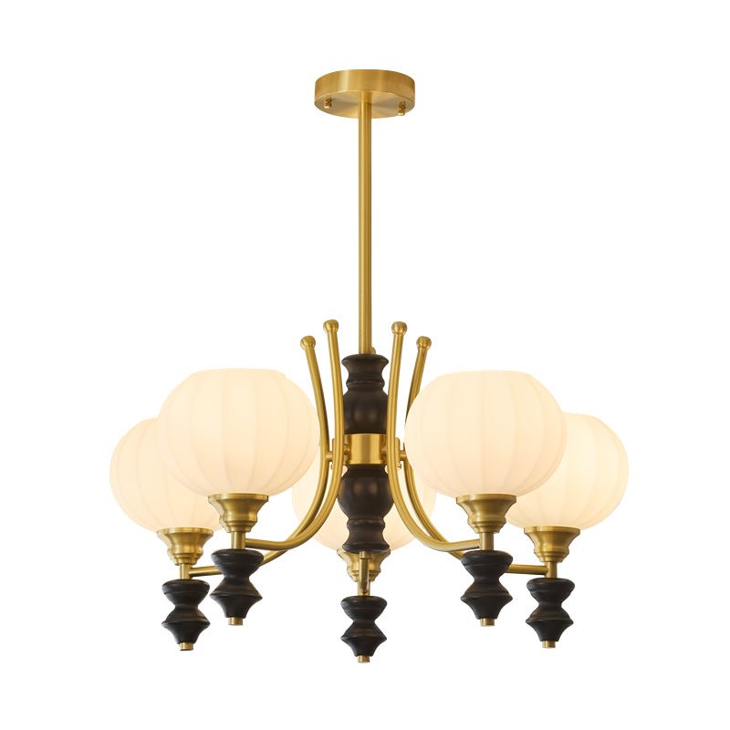 Walnut Color & Brass & White
