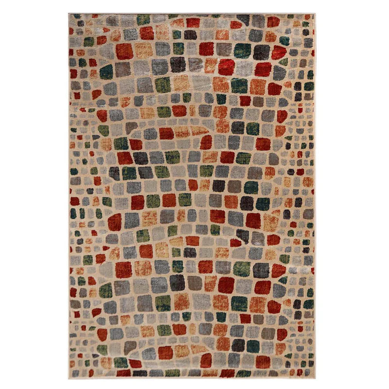 Dexter Abstract Cobblestone Indoor Area Rug 8x10 - Non-Slip Modern Bohemian Floor Mat for Living Room, Bedroom, Office Decor