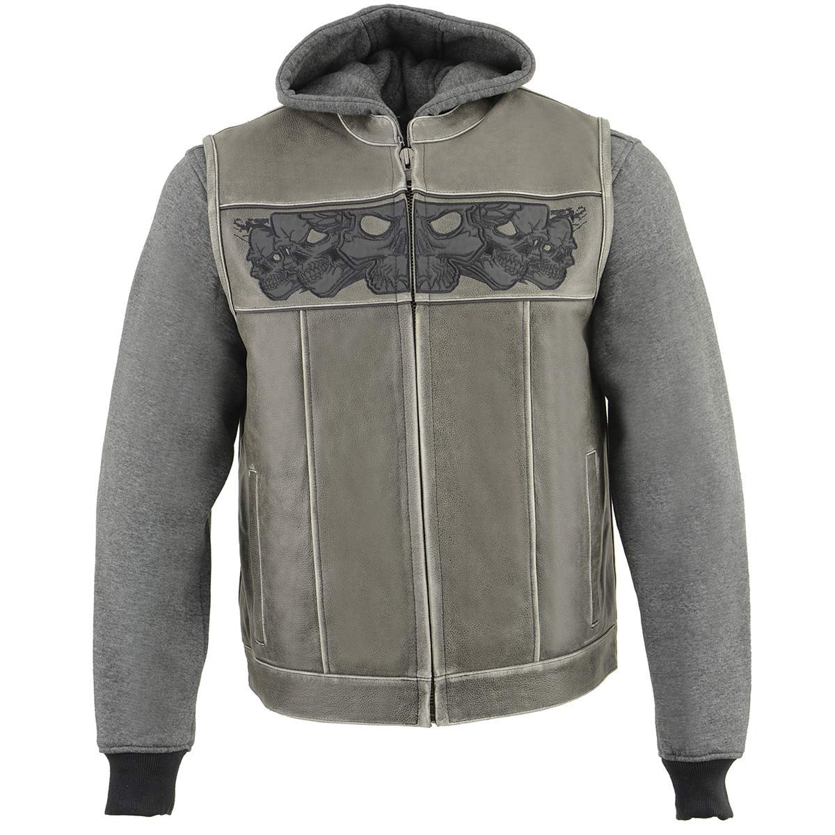 Milwaukee Leather Men's Classic Collarless Motorcycle Vest - Genuine Leather Biker Jacket for Harley Riders | Size Large | Durable & Stylish Riding Gear for Cruiser Motorcycles & Road Trips