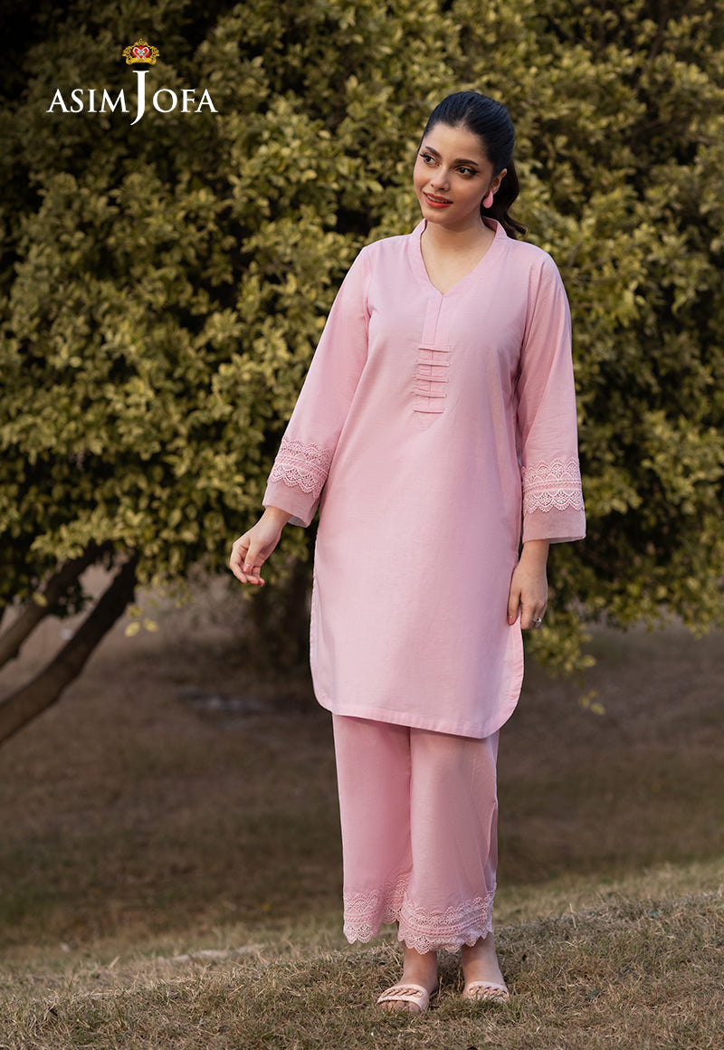 Asim Jofa Cambric Pink Stitched Suit for Women - Elegant Formal Wear for Weddings, Parties & Office Events