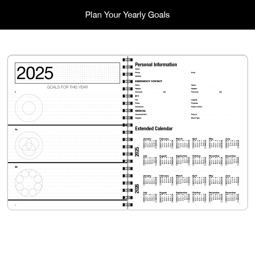 2025 Geometric Coloring Day Planner - Daily & Weekly Scheduling, Goal Planning with Lines, Shapes & Pattern Coloring Pages (8.5