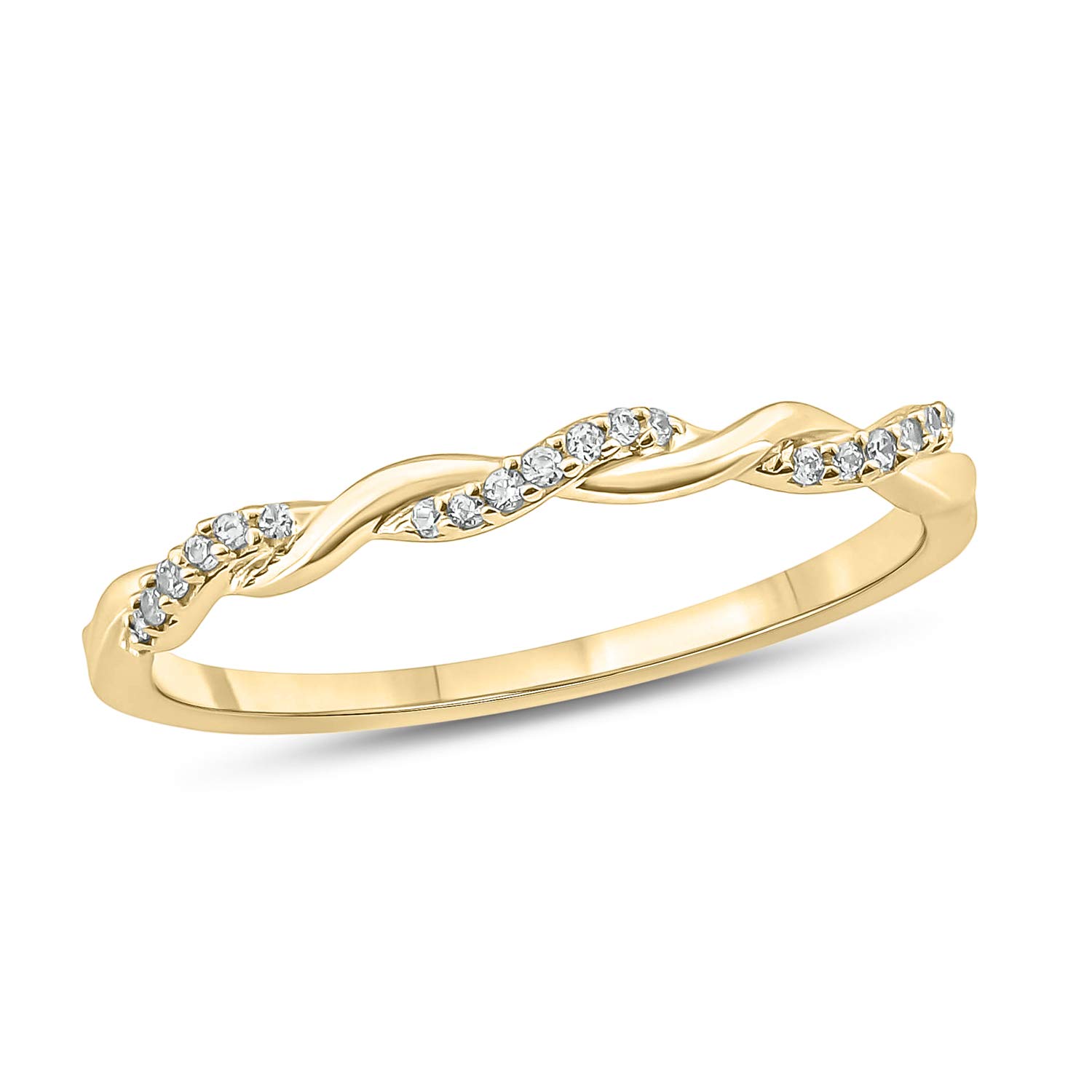1/20ct Diamond Stackable Ring for Women - 10k Gold Anniversary Wedding Band, Valentine's Day Gift for Girlfriend | Perfect for Stacking, Proposals, Anniversaries & Special Occasions