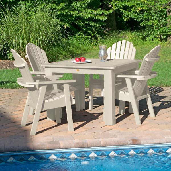 Hamilton Adirondack 5-Piece Square Outdoor Dining Set - Patio Furniture for Backyard, Garden, Deck & Poolside Dining