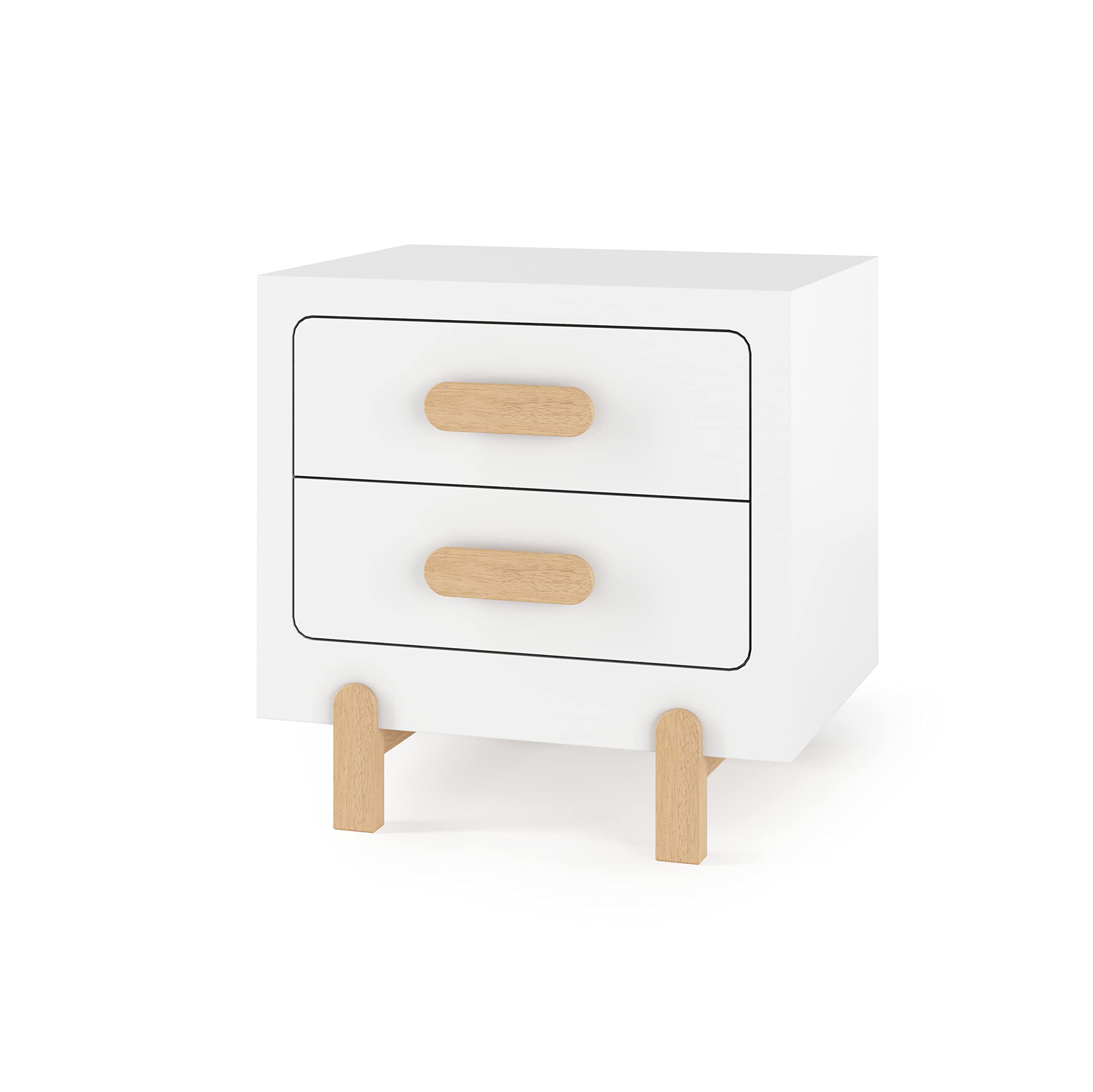 Child Craft Park Heights 2-Drawer Nightstand - Sturdy Pinewood Nursery & Bedroom Side Table with Large Storage | Made in USA | Fully Assembled Matte White | Perfect for Kids' Rooms, Guest Bedrooms & Small Spaces