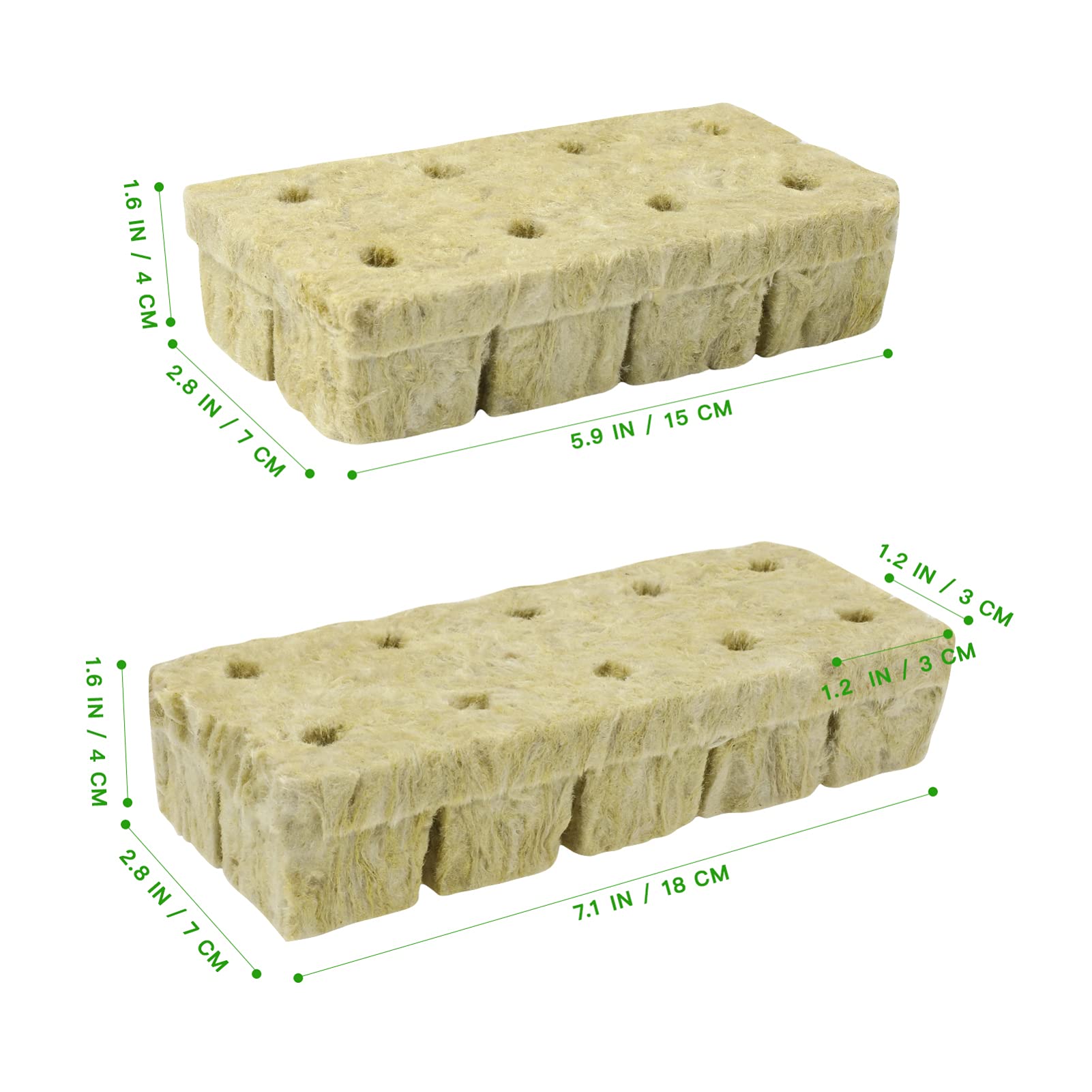 18 Pcs Hydroponic Grow Plugs - Soilless Starter Cubes for Plants | Wool Block Grow Medium for Hydroponics & Macro Plant Cultivation | Perfect for Indoor Gardening, Seed Starting & Hydroponic Systems