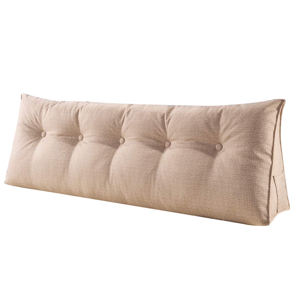 **Triangle Reading Pillow with Linen Cover - Wedge Backrest for Bed, Sofa & Floor - Detachable & Washable Lumbar Support Cushion - Perfect for Reading, Relaxing & Back Pain Relief**
