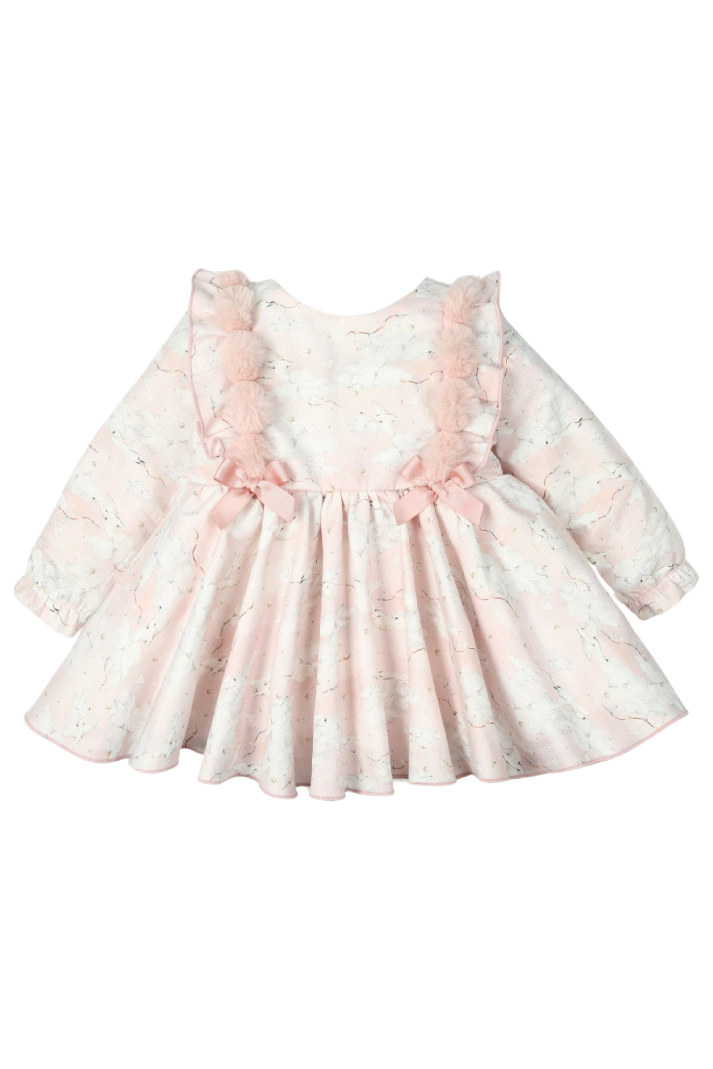 Elegant Esther Pale Pink Swan Print Dress for Women - Perfect for Weddings, Parties & Special Occasions