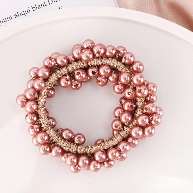 Samyak 6-Pack Imitation Pearl Hair Ties for Women & Girls - Elegant Ponytail Holders Hair Accessories for Weddings, Parties & Everyday Use