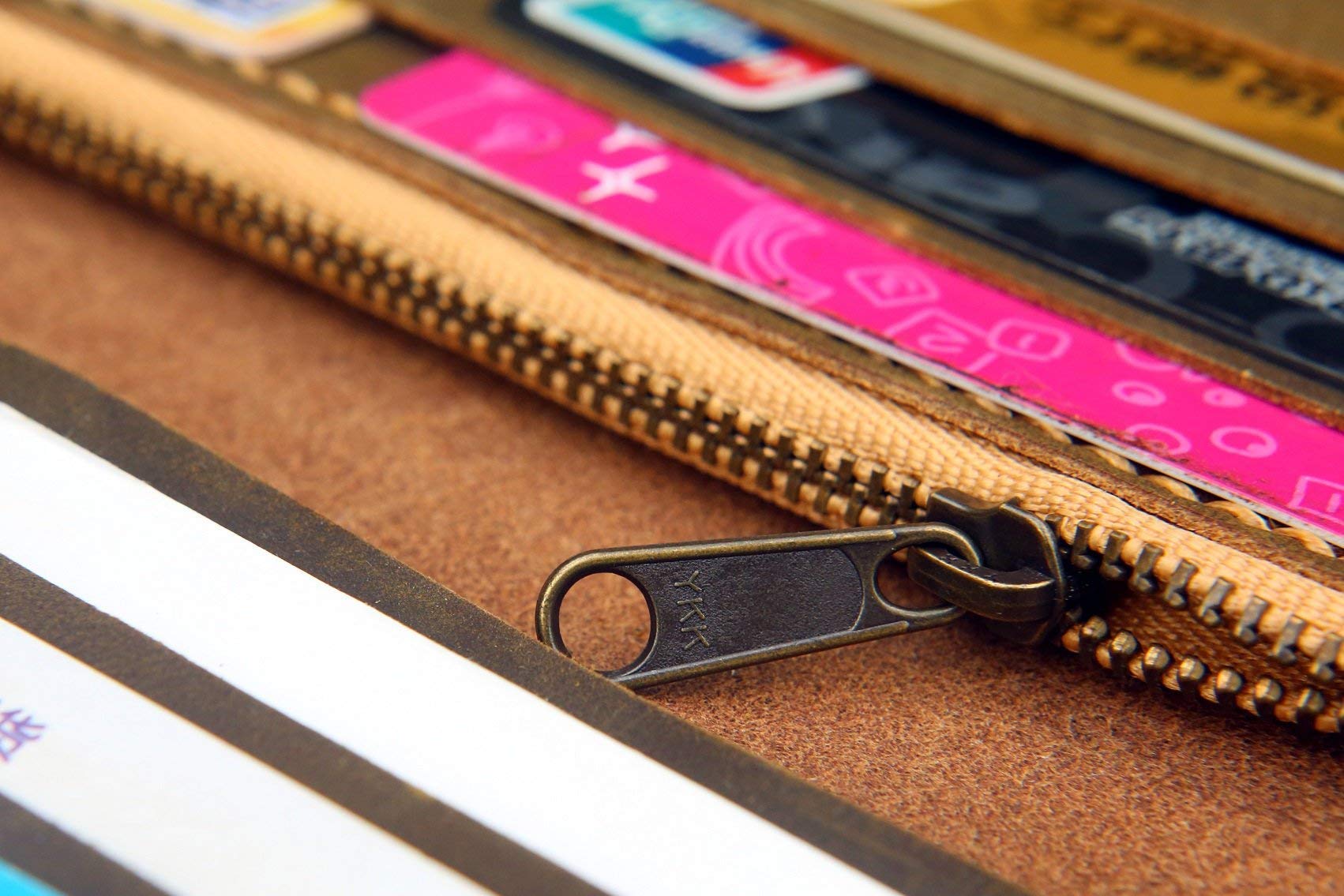 Distressed Leather Men's Long Bifold Wallet - Slim Vertical RFID Blocking Personalized Card Holder for Travel & Everyday Use (W005LZM) - Perfect for Business, Gifts & Minimalist Lifestyle