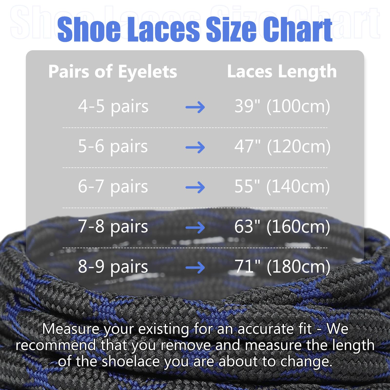 Stepace Wave Round Boot Laces - 2 Pairs of Heavy Duty Shoelaces for Work Boots & Hiking Shoes | Durable & Non-Slip for Outdoor Activities, Construction Work & Daily Wear