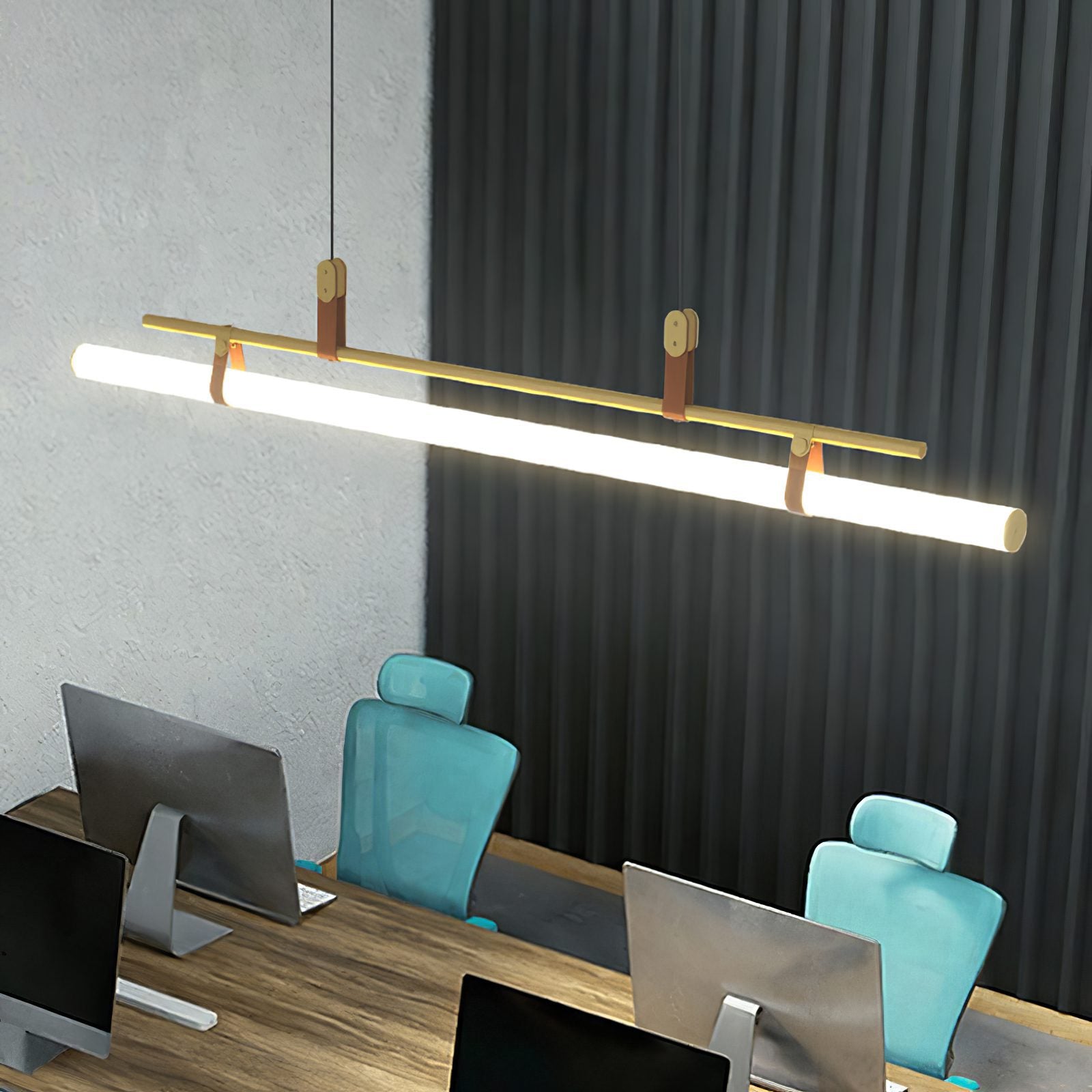 Modern Eden Linear Pendant Light - Sleek Minimalist Hanging Fixture for Kitchen Island, Dining Room & Bedroom Lighting - Adjustable LED Chandelier for Contemporary Home Decor