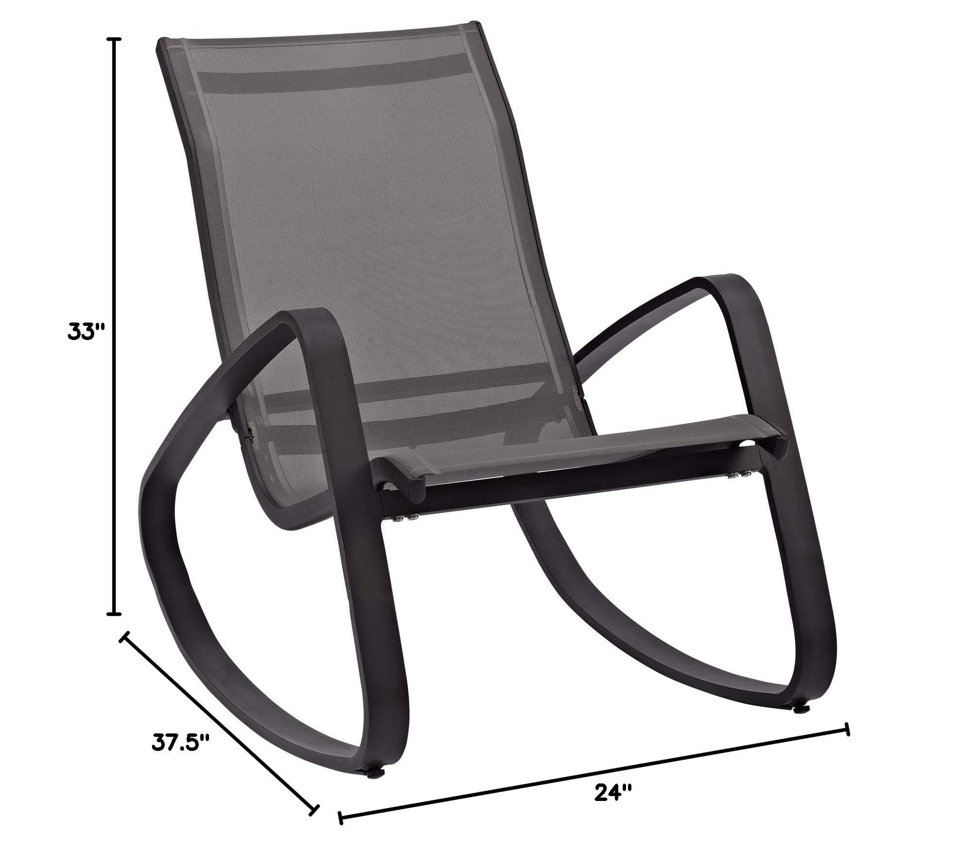 Modern Contemporary Outdoor Patio Locking Lounge Chair - Durable Aluminum & Steel Frame - Multi Black - Perfect for Poolside, Garden, and Backyard Relaxation