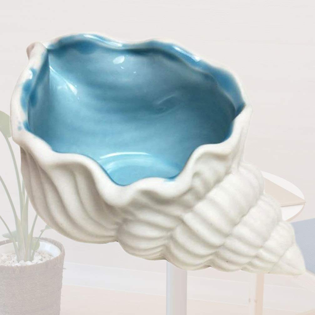 Cute Ceramic Succulent Planter - Home Office Decor, Bonsai Pot & Jewelry Organizer | Nautical Themed Housewarming Gift for Living Room, Bedroom, Bathroom Decor