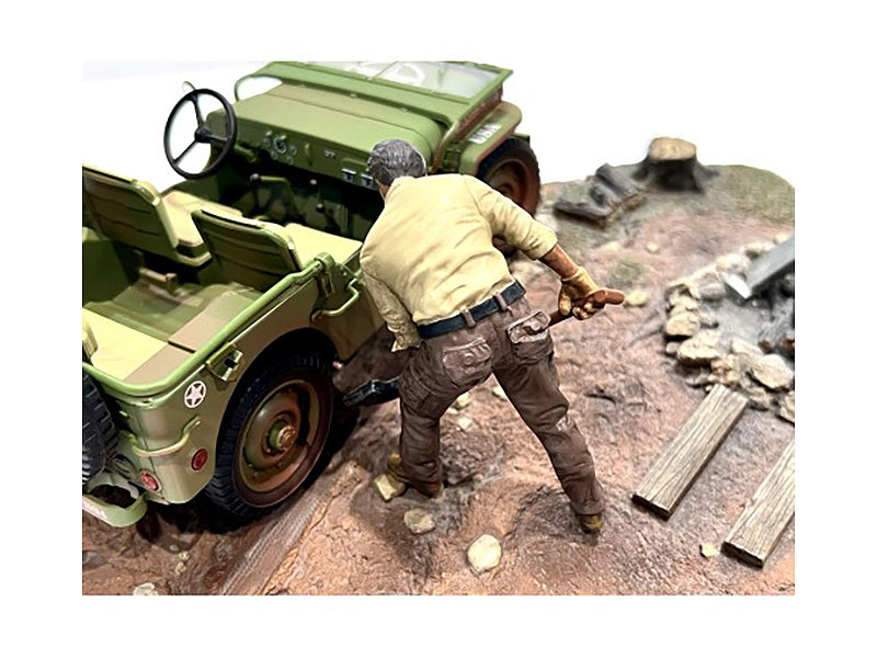 1/18 Scale 4X4 Mechanic Figure - Realistic Diecast Model for RC Cars & Trucks by American Diorama - Perfect for Off-Road Dioramas, Model Displays & Collector Scenes