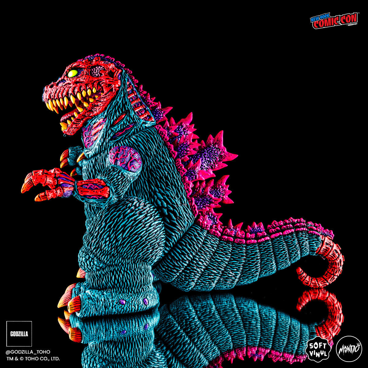 Godzilla Designer Vinyl Figure by James Groman - Psychedelic Variant Collectible Toy | Perfect for Anime Fans, Pop Culture Collectors & Home Office Decor