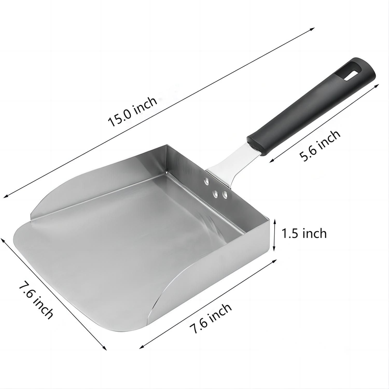 Premium Stainless Steel Griddle Spatula Set - Heavy Duty Burger Smasher, Hamburger Turner & Scraper for Flat Top Grill - Perfect for Outdoor BBQ, Camping & Backyard Cooking