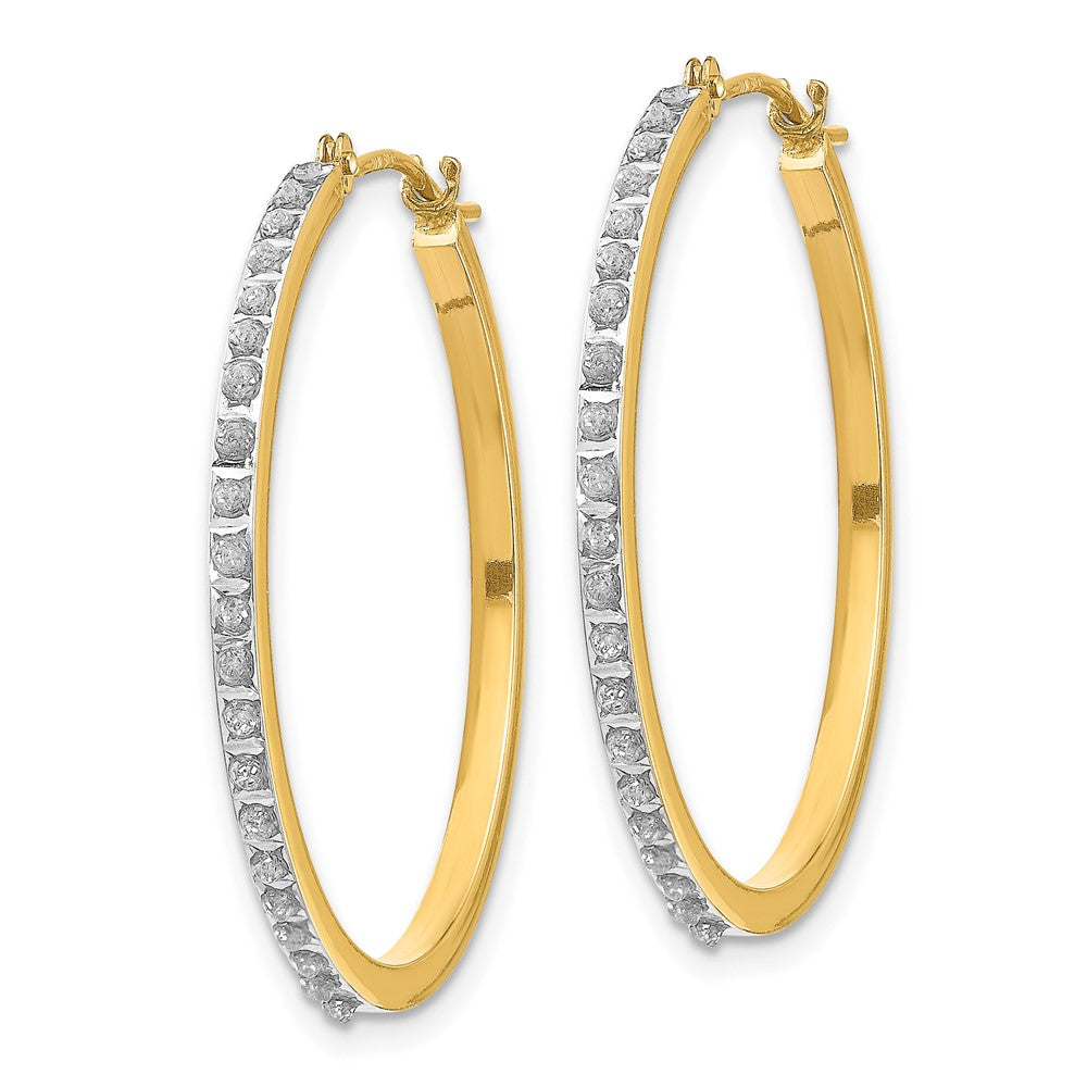 14K Gold Diamond Hinged Hoop Earrings for Women - Elegant Round Design (Model DF125) - Perfect for Parties, Weddings & Everyday Wear