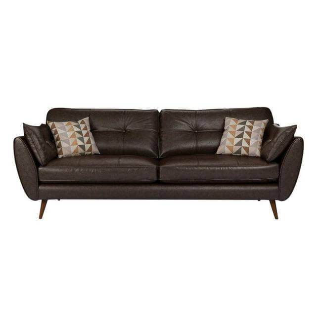 Premium Heather Faux Leather Sofa - Modern PU Leather Couch for Living Room, Office & Lounge - Comfortable Mid-Century Style Sectional Sofa with Sturdy Wooden Frame (Perfect for Small Spaces, Apartments & Home Theater Seating)