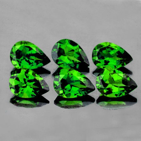 Natural Genuine Russian Chrome Diopside 7x5mm Pear Faceted Loose Gemstone - 1ct VVS Quality for Jewelry Making, Engagement Rings & Healing Crystals