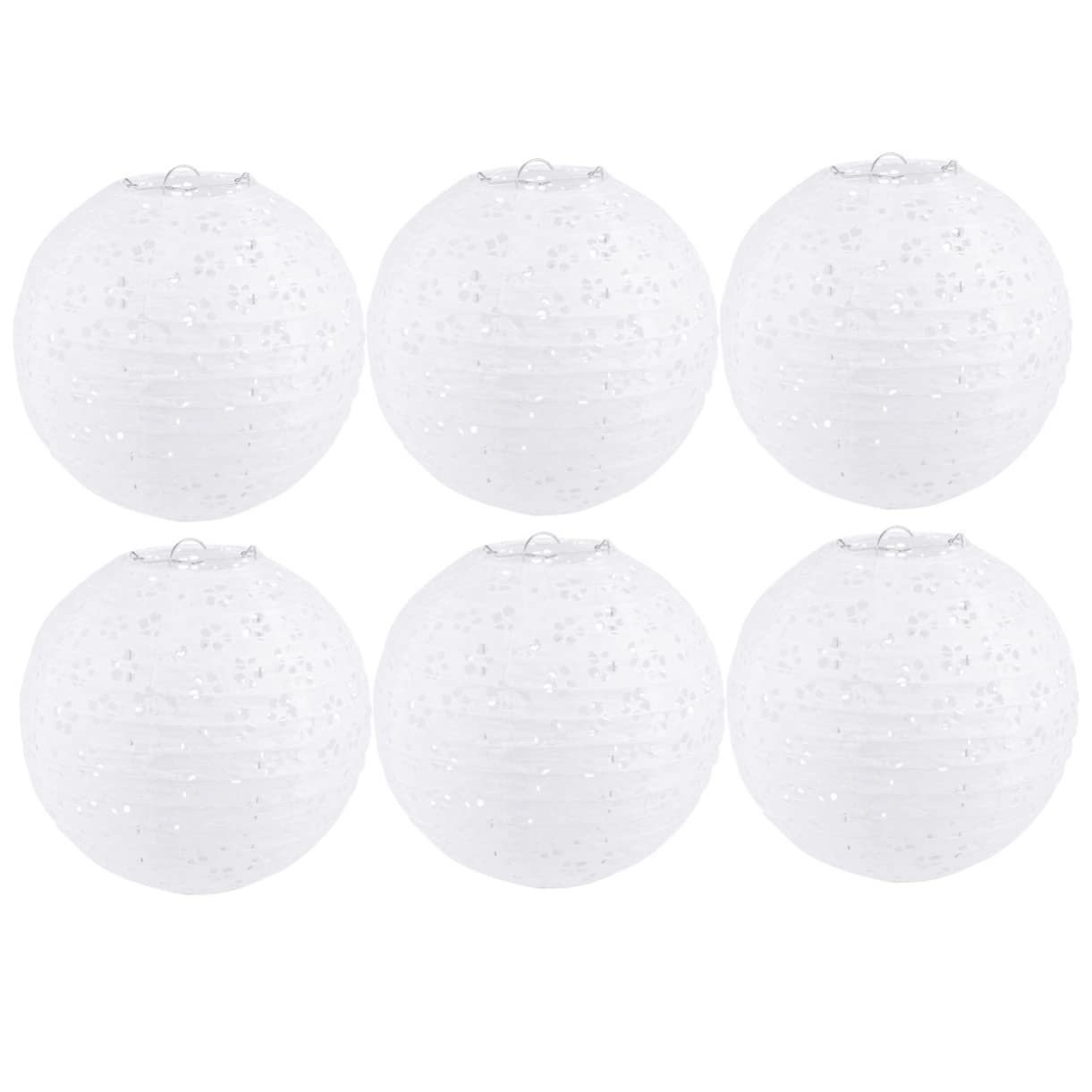 OSALADI 6-Pack Japanese White Paper Lanterns - Foldable Round Chinese Decorative Lanterns for Home Decor, DIY Crafts & Christmas Lighting | Perfect for Weddings, Parties & Indoor/Outdoor Decoration