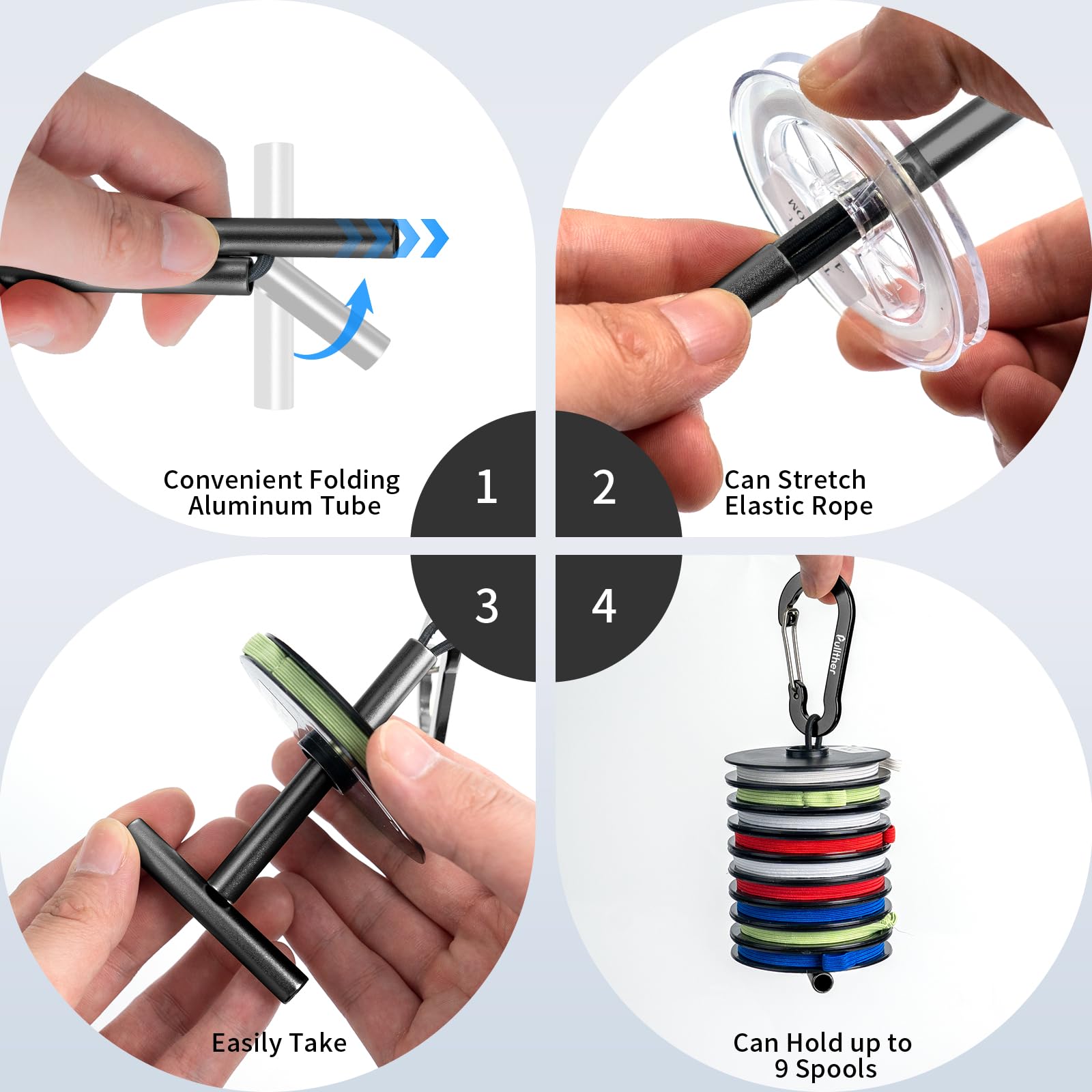 3 PCS Aluminum Fly Fishing Tippet Holder - Durable Leaders & Tippets Dispenser Tool for Trout Fishing Accessories (Great for Stream, River & Lake Fly Fishing)