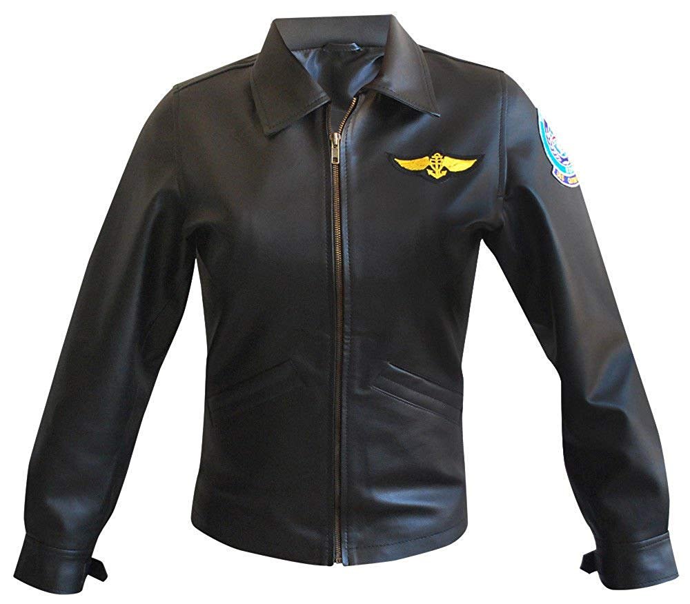 Women's Charlie Top Flight Aviator Black Leather Jacket - Stylish Pilot Bomber Jacket for Fashion & Outdoor Adventures | Perfect for Motorcycle Riding, Travel & Casual Wear