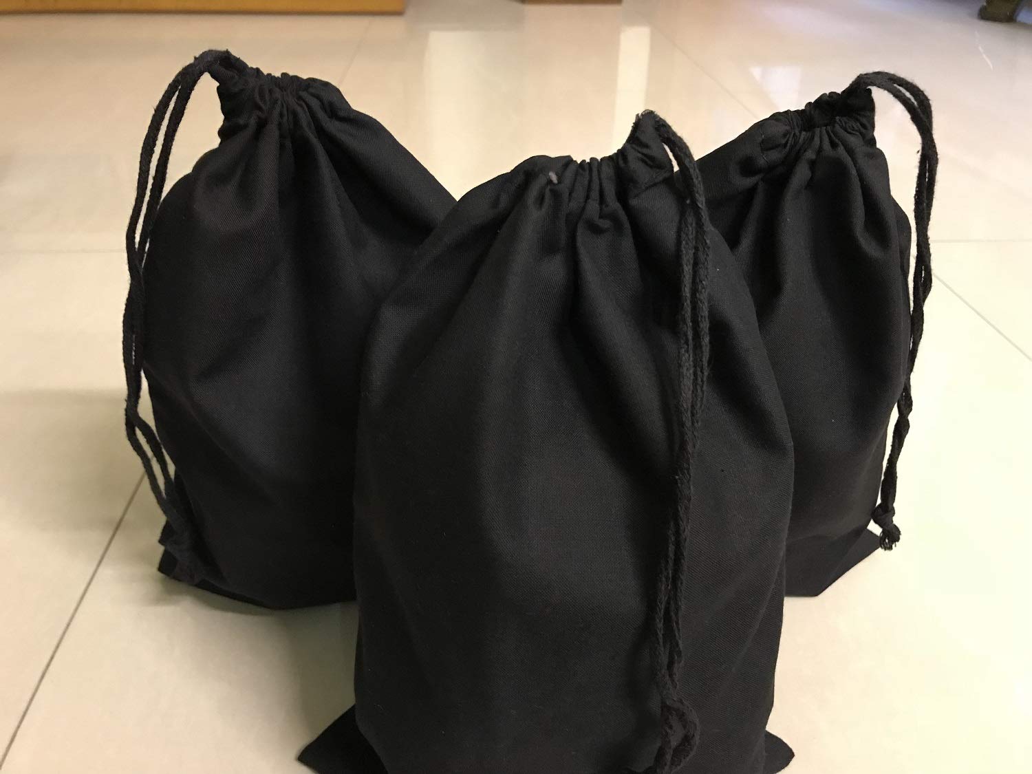 Premium Reusable 12x16 Inches Cotton Muslin Produce Bags - Eco-Friendly Drawstring Storage for Fruits, Vegetables & Groceries (Black, 100-Pack) - Perfect for Farmers Market, Bulk Shopping & Zero Waste Lifestyle