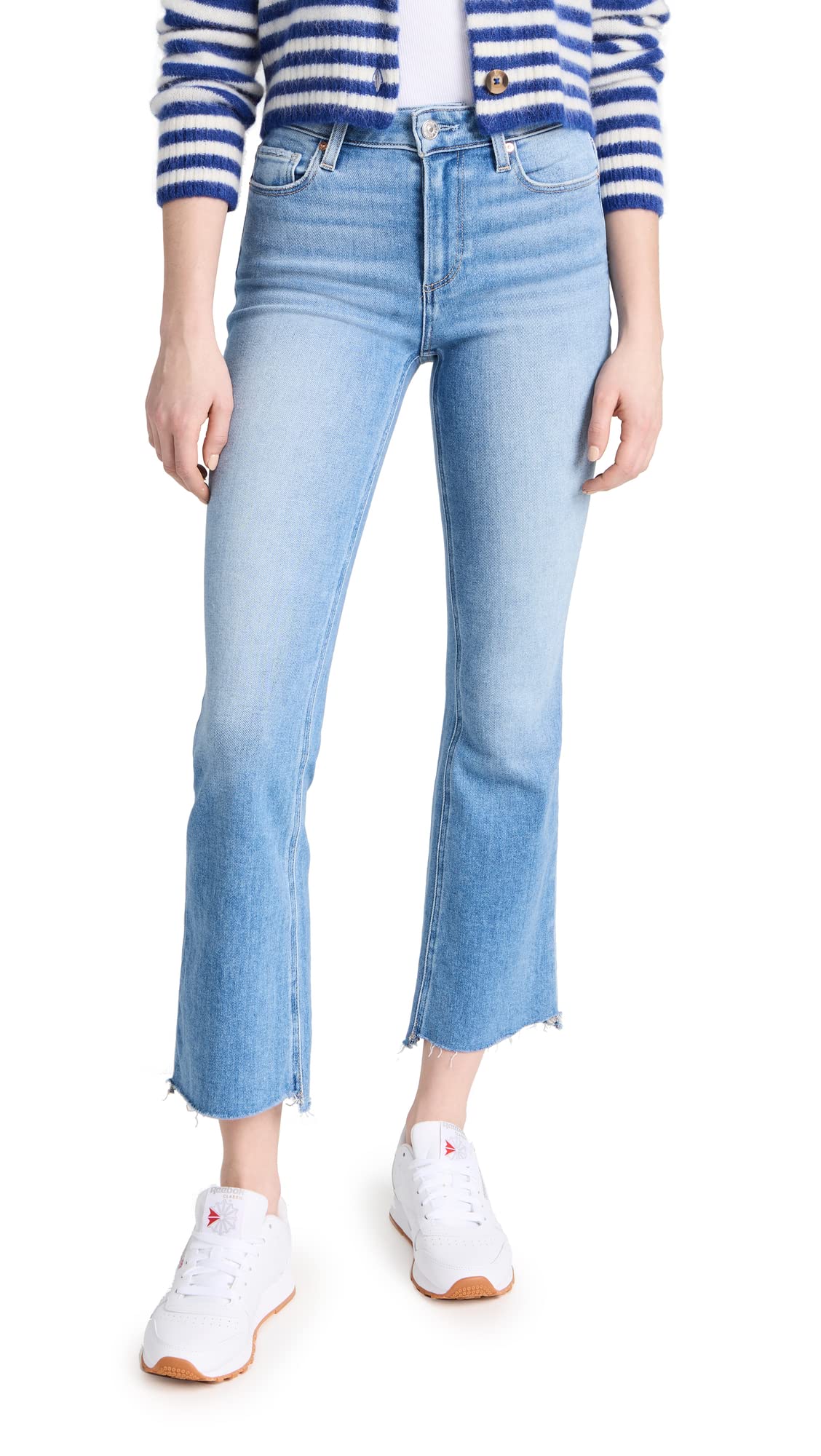 PAIGE Women's Claudine Swap Meet High Waist Distressed Jeans with Leveled Hem - Trendy Vintage Denim for Casual Outfits & Night Out