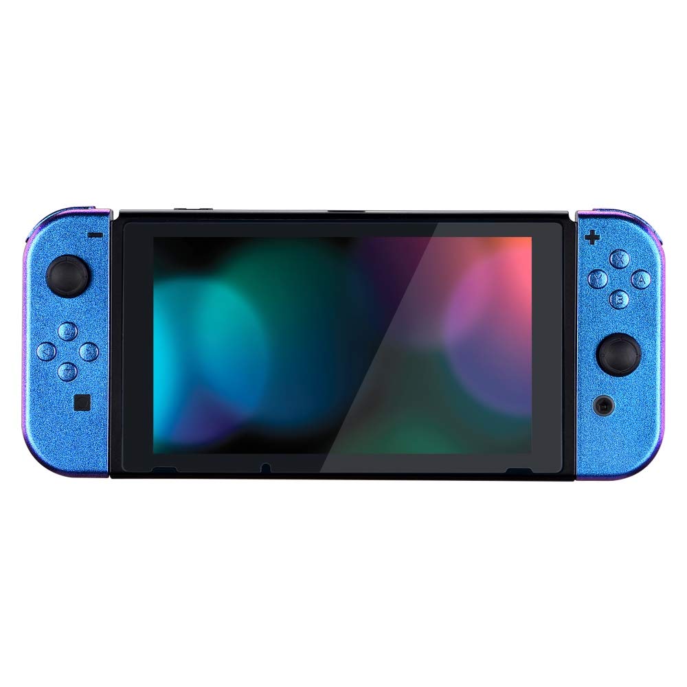 eXtremeRate Custom DIY Replacement Cover Case & Button Kit for Nintendo Switch/OLED Joycon Controller - Chameleon Purple Blue | Gaming Grip for Enhanced Comfort & Durability | Perfect for Handheld & TV Mode Gaming