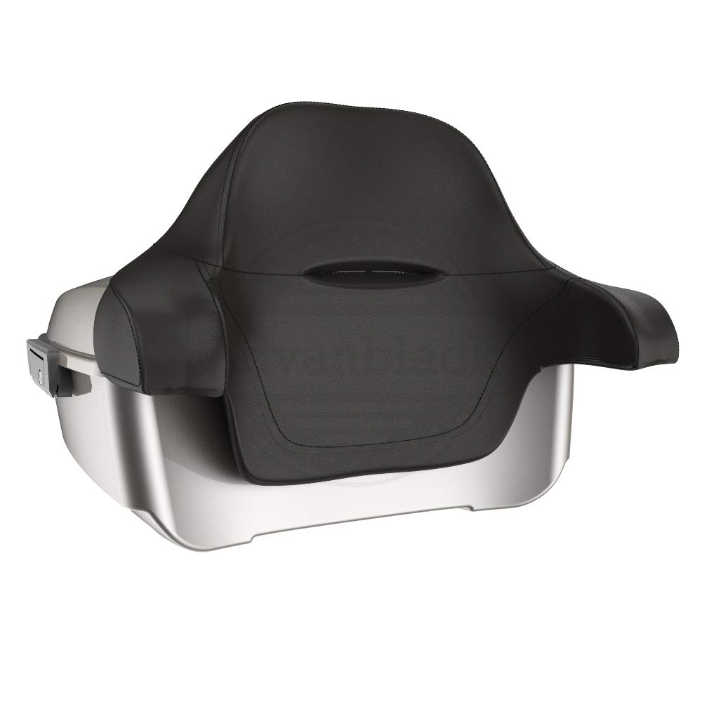Moto Onfire King Tour Pack & Backrest Pad for Harley Touring, Street Glide, Road King, Road Glide Special (2009-2020) - Pewter Pearl | Comfortable Motorcycle Luggage & Passenger Support for Long Rides