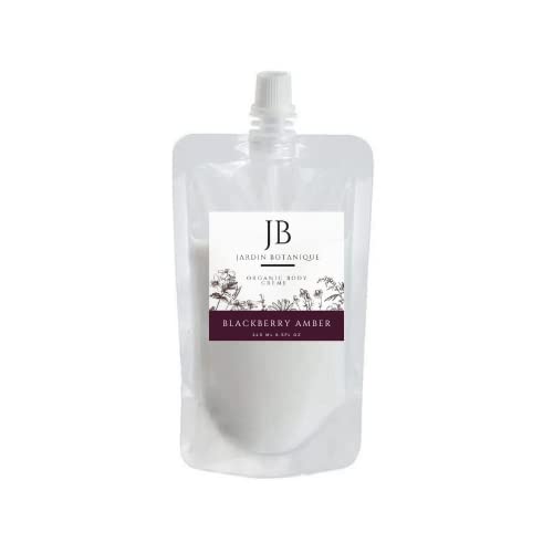Organic Blackberry Amber Body Cream - 8 oz Refill - Luxurious Moisturizing Lotion for Dry Skin - Perfect for Daily Hydration & Spa Nights