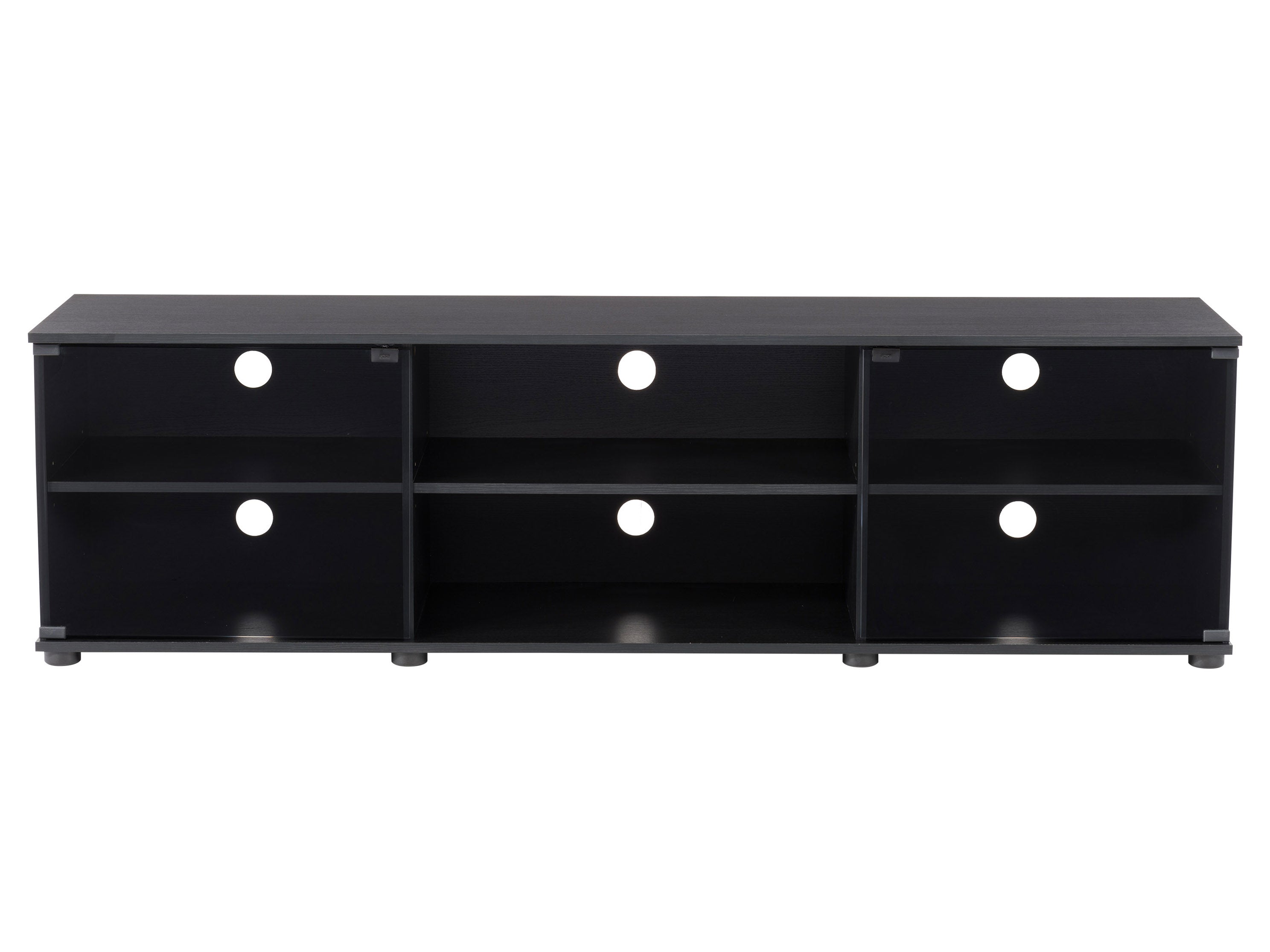 Modern TV Stand with Tempered Glass Doors for TVs up to 85