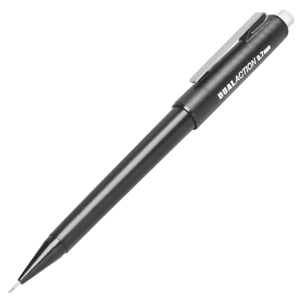 Dual Action Mechanical Pencil 0.7mm Black - Smooth Writing for School, Office & Sketching | Ergonomic Design for Comfortable Use
