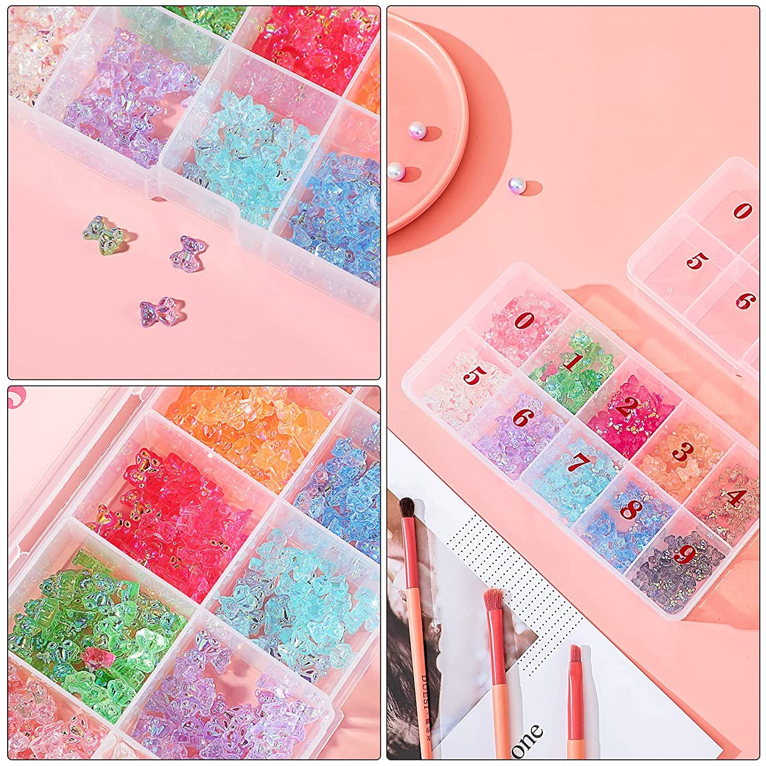 NAILWIND Empty Nail Tips Organizer Storage Box - 10 Compartment Plastic Grid Case for False Nails, Crystal Jewelry & Nail Art Accessories (White, 1-Pack) | Perfect for Salon Professionals & DIY Manicures at Home