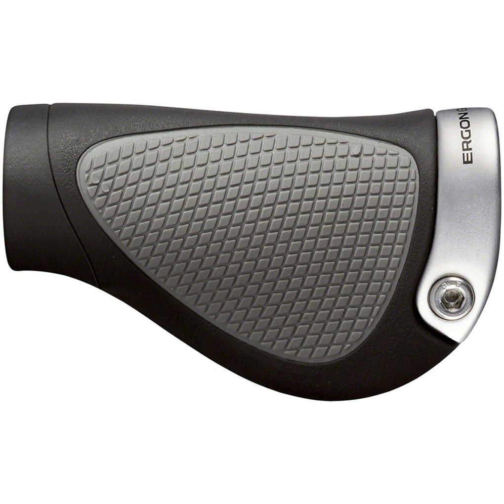 Ergon GP1 Lock-On Grips - Black/Gray, Small Pair for Rohloff/Nexus Bikes | Comfortable Ergonomic Handlebar Grips for Road & Mountain Biking