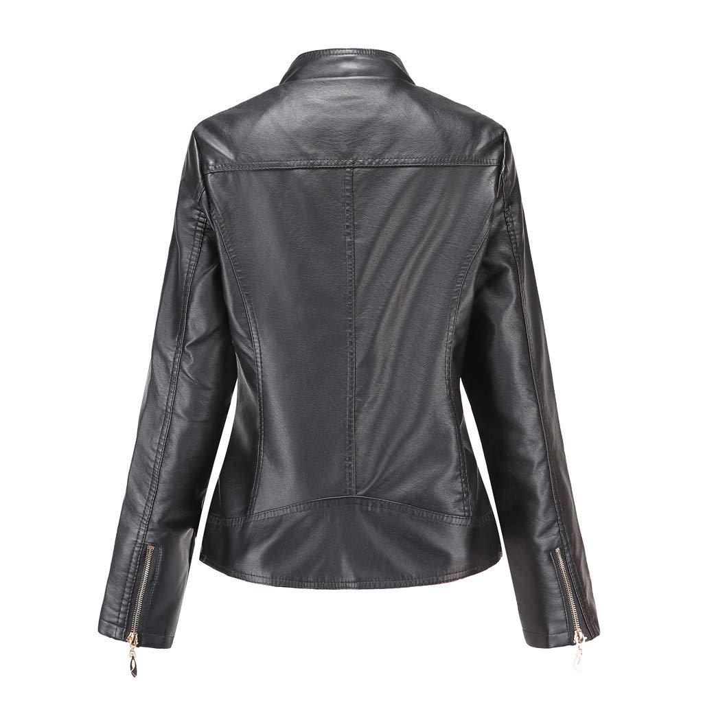 Women's Winter Leather Jacket - Short Zipper Coat with Warm Fleece Lining | Stylish Overcoat for Cold Weather, Outdoor Activities & Daily Wear