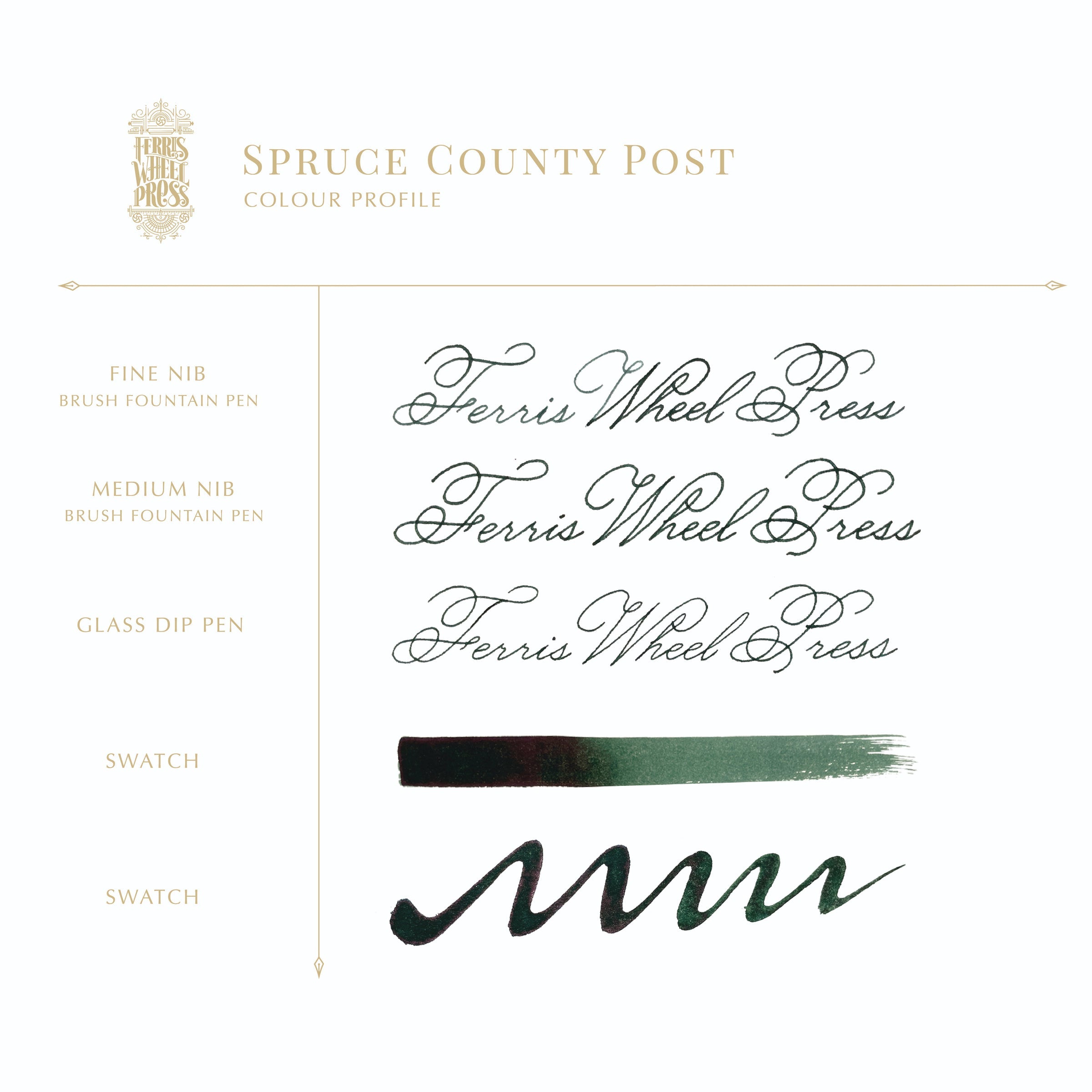 38ml Spruce County Post Ink - Premium Fountain Pen Ink for Writing, Calligraphy & Art - Perfect for Journals, Letters & Creative Projects