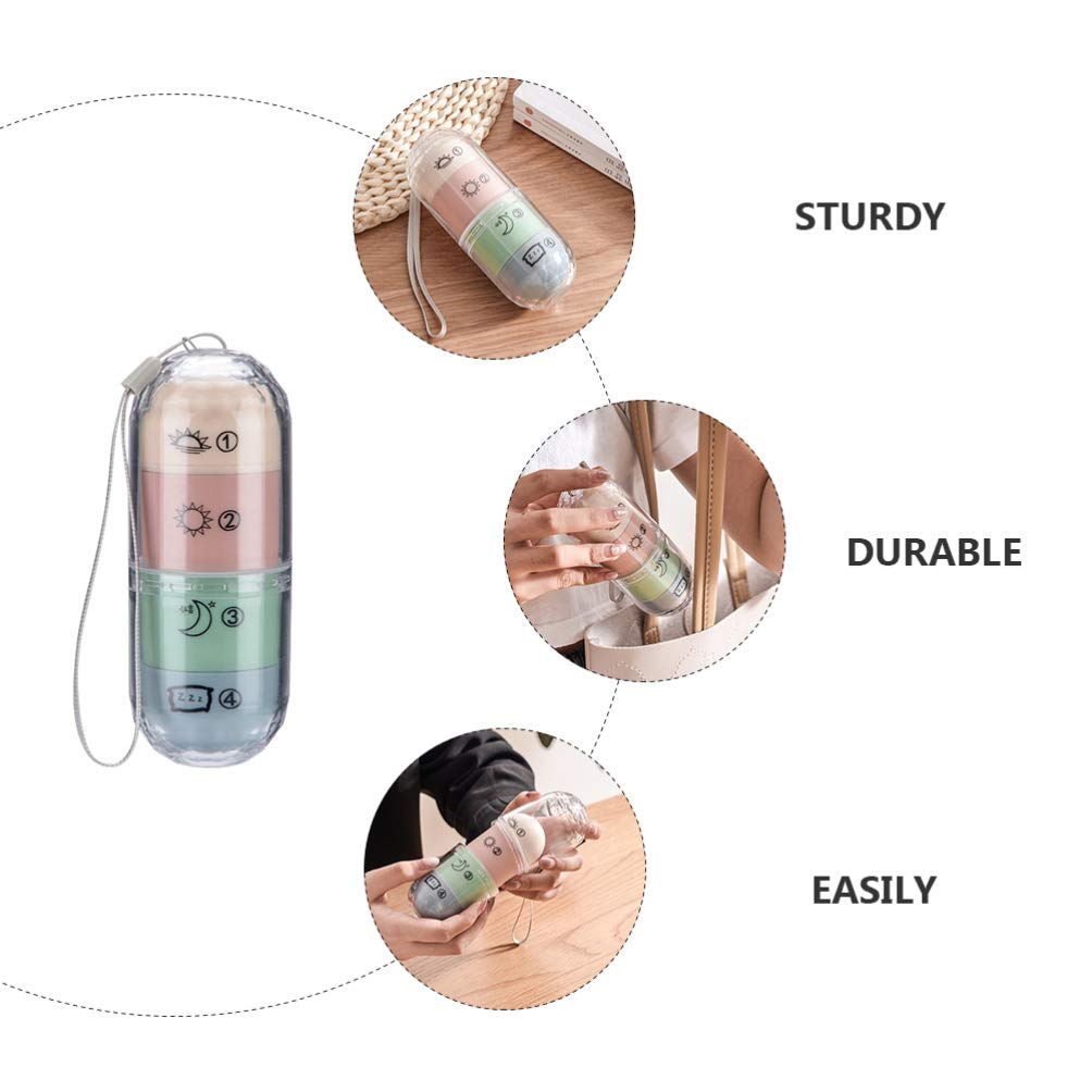 Baluue Waterproof Weekly Pill Organizer Box - 7 Day Travel Medicine Case for Pills, Fish Oil & Vitamins | Portable & Durable Storage Container for Home, Office & Travel Use