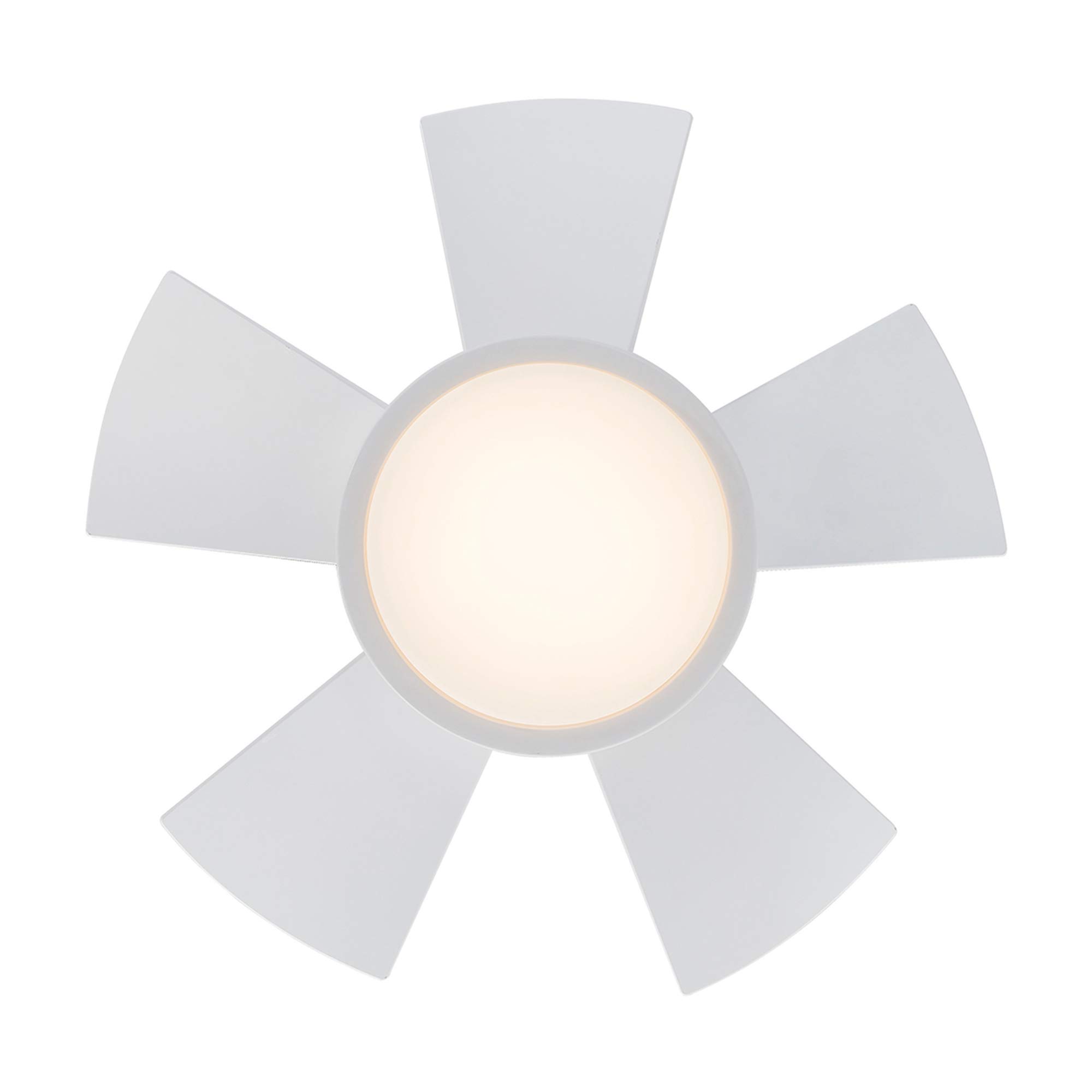 Vox Smart 26in Matte White 5-Blade Ceiling Fan with 2700K LED Light Kit & Remote Control, Compatible with Alexa, Google Assistant, Samsung Things, iOS & Android App – Perfect for Living Rooms, Bedrooms, and Patios