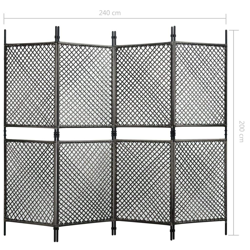 4-Panel Room Divider Screen - 94.5