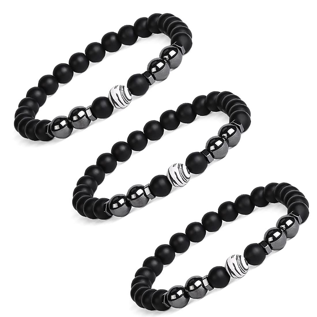 3PCS Black Obsidian Slimming Anklet & Bracelet Set - Adjustable Lymphatic Drainage, Chakra Energy Protection Jewelry for Men & Women - Perfect for Yoga, Meditation & Wellness Gifts