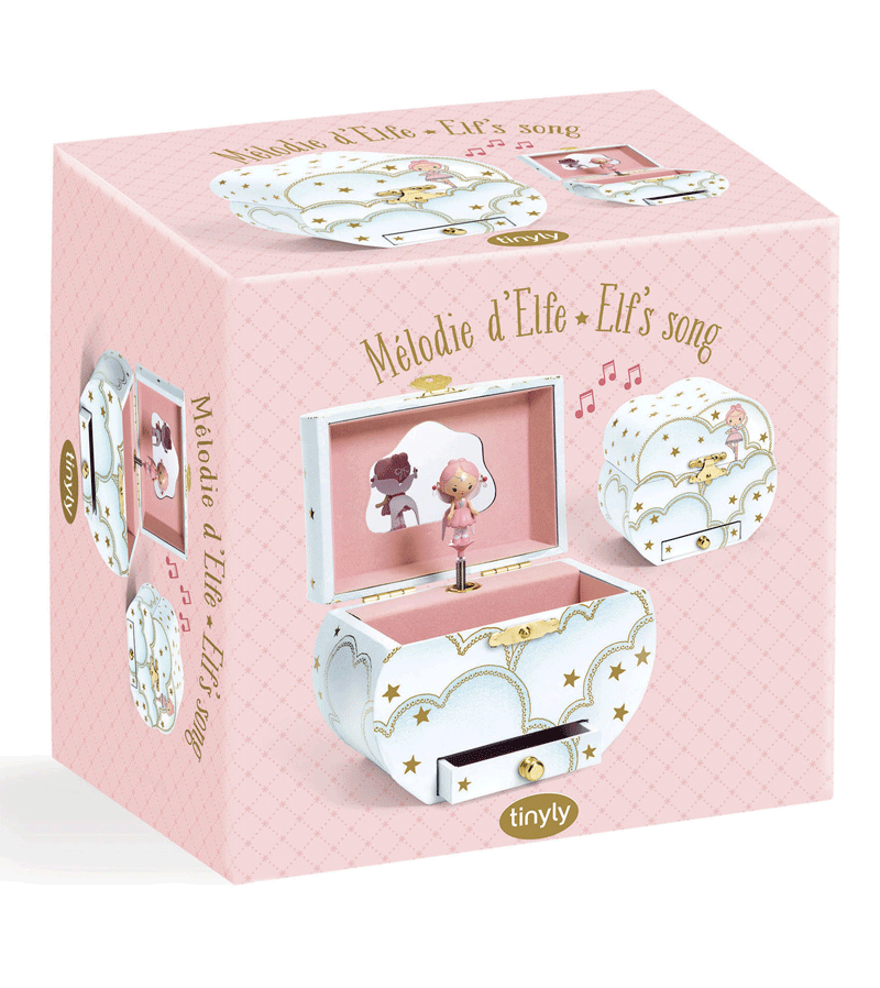 Tinyly Elfe's Song Musical Jewelry Box by Djeco - Perfect Gift for Birthdays, Anniversaries & Christmas | Handcrafted Music Box for Jewelry Storage & Home Décor