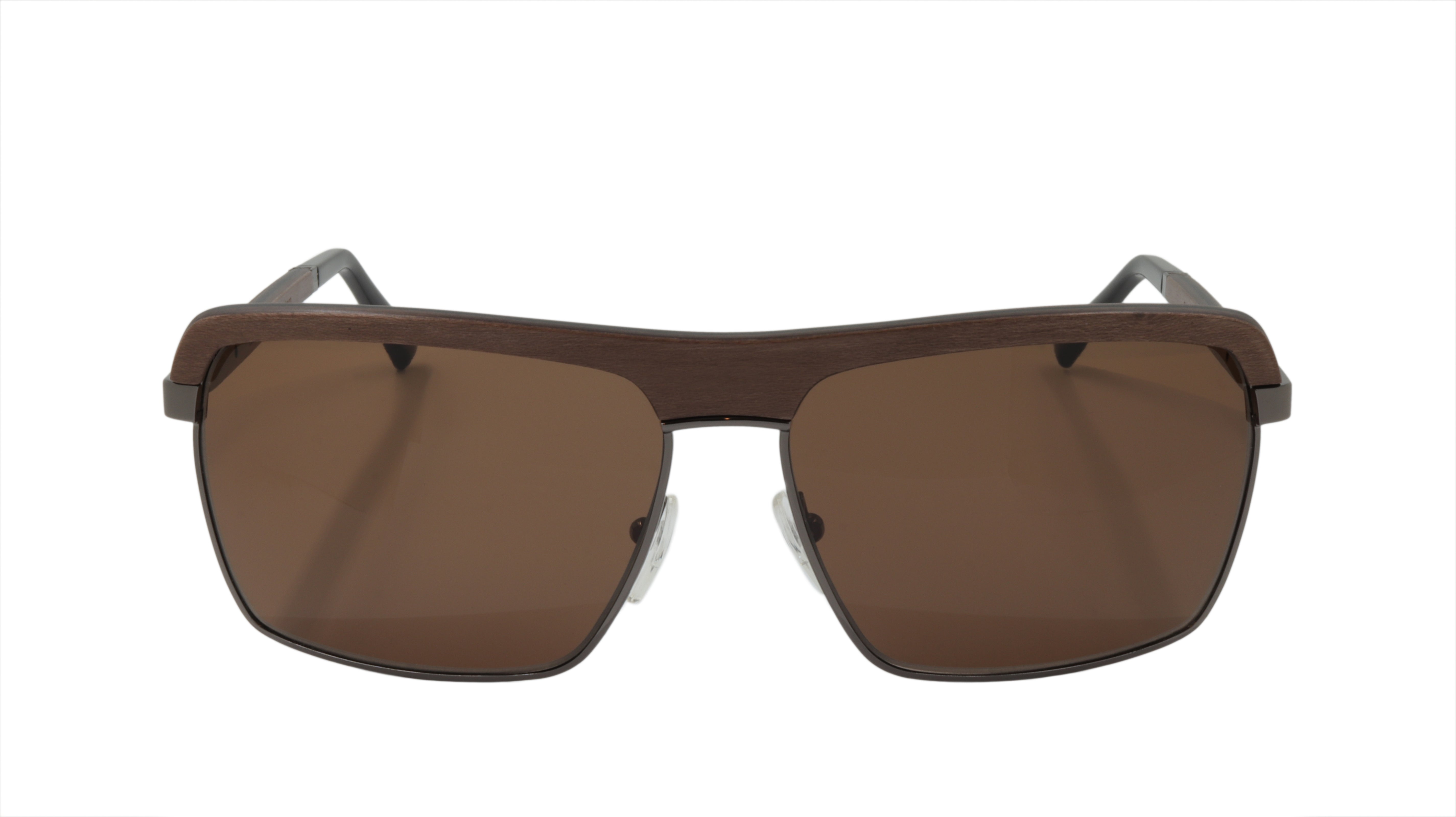 Premium GOLD & WOOD Sunglasses - Brown Wood & Gun Metal Black Frame - Stylish UV Protection Shades for Outdoor Activities & Fashion